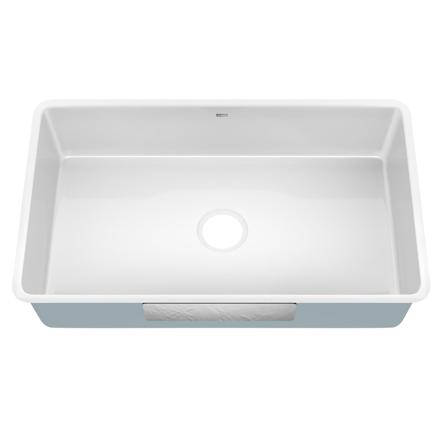 KRAUS Pintura 32" Undermount Porcelain Enameled Steel Kitchen Sink in White - KE1US32GWH
