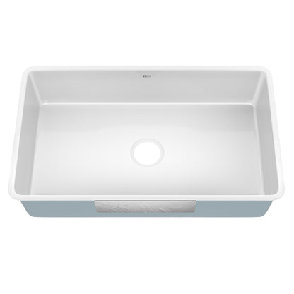KRAUS Pintura 32" Undermount Porcelain Enameled Steel Kitchen Sink in White - KE1US32GWH