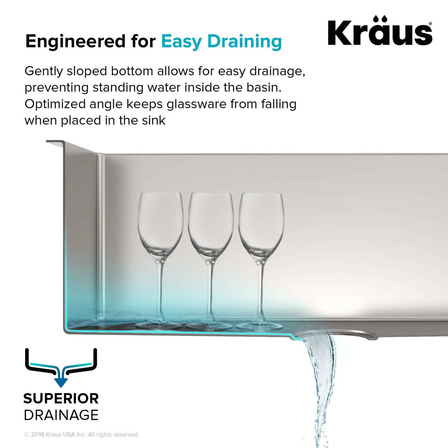 KRAUS 28" Undermount 16 Gauge Single Bowl Stainless Steel Small Radius Kitchen Sink - KHU100-28