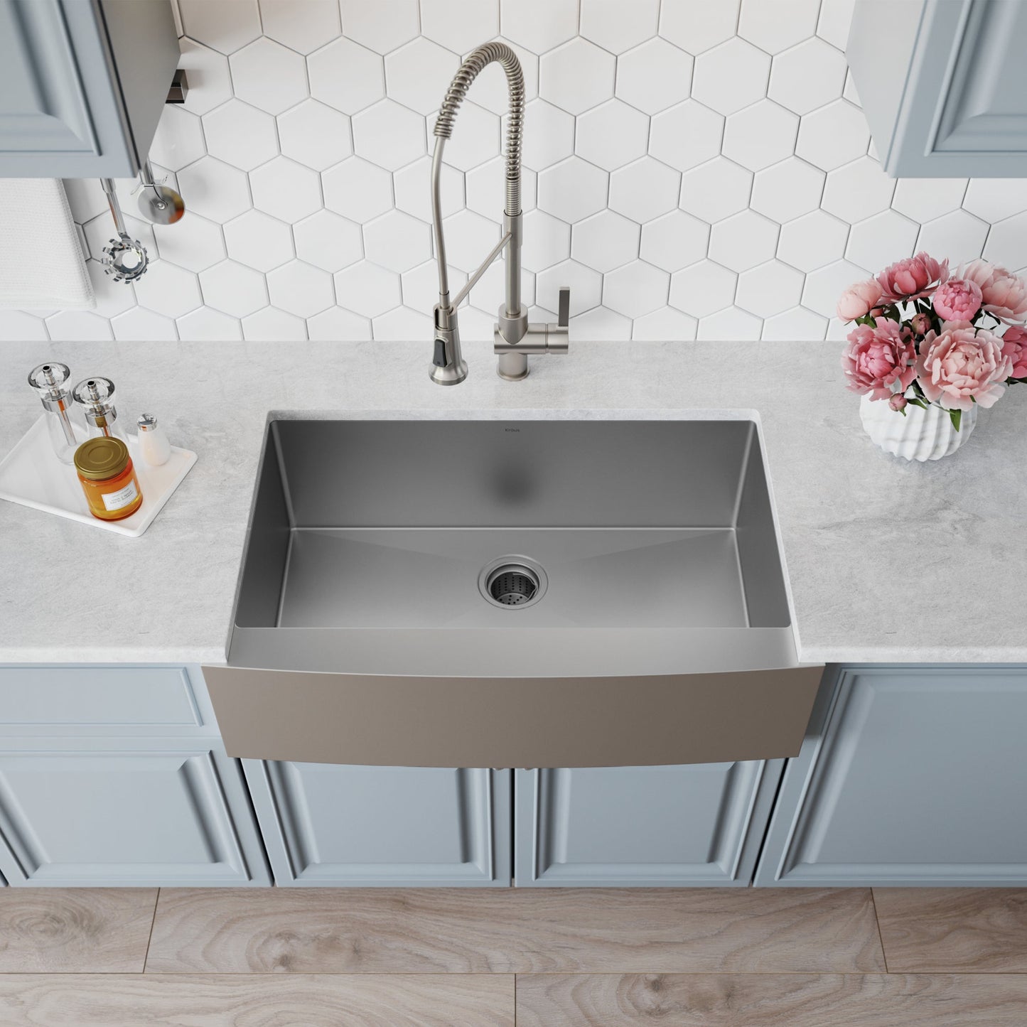 KRAUS Standart PRO 30" 16 Gauge Single Bowl Stainless Steel Farmhouse Kitchen Sink - KHF200-30