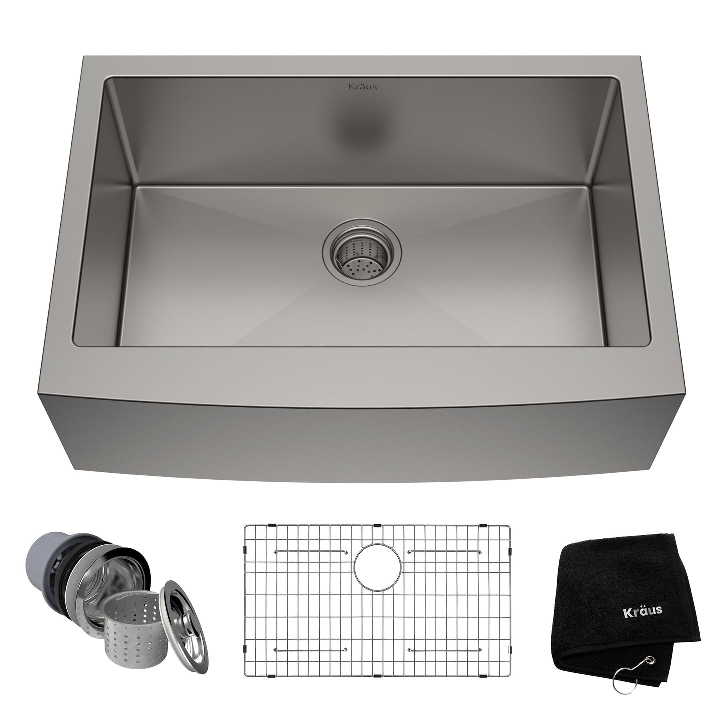 KRAUS Standart PRO 30" 16 Gauge Single Bowl Stainless Steel Farmhouse Kitchen Sink - KHF200-30
