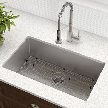 KRAUS 30" Undermount 16 Gauge Single Bowl Stainless Steel Small Radius Kitchen Sink - KHU100-30