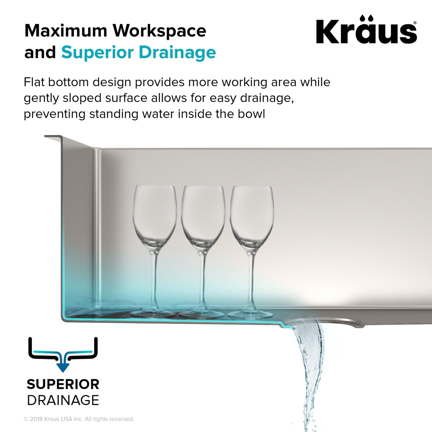 KRAUS 30" Undermount 16 Gauge Single Bowl Stainless Steel Small Radius Kitchen Sink - KHU100-30