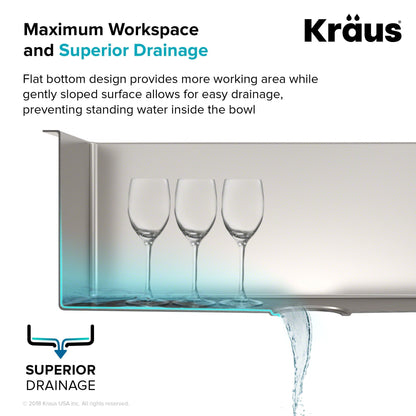 KRAUS 30" Undermount 16 Gauge Single Bowl Stainless Steel Small Radius Kitchen Sink - KHU100-30