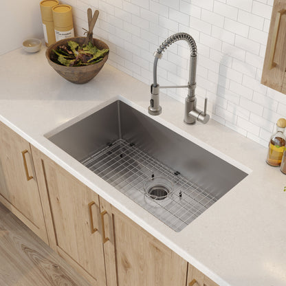 KRAUS 32" Undermount 16 Gauge Single Bowl Stainless Steel Small Radius Kitchen Sink - KHU100-32