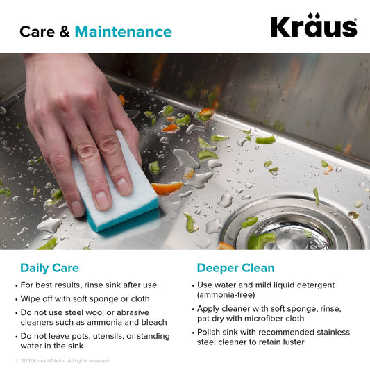 KRAUS Standart PRO 33" 16 Gauge 40/60 Double Bowl Stainless Steel Farmhouse Kitchen Sink in Stainless Steel - KHF204-33