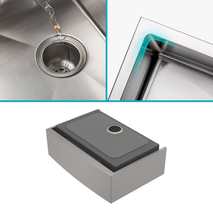 KRAUS Standart PRO 36" 16 Gauge Single Bowl Stainless Steel Farmhouse Kitchen Sink - KHF200-36