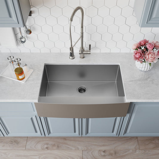 KRAUS Standart PRO 36" 16 Gauge Single Bowl Stainless Steel Farmhouse Kitchen Sink - KHF200-36