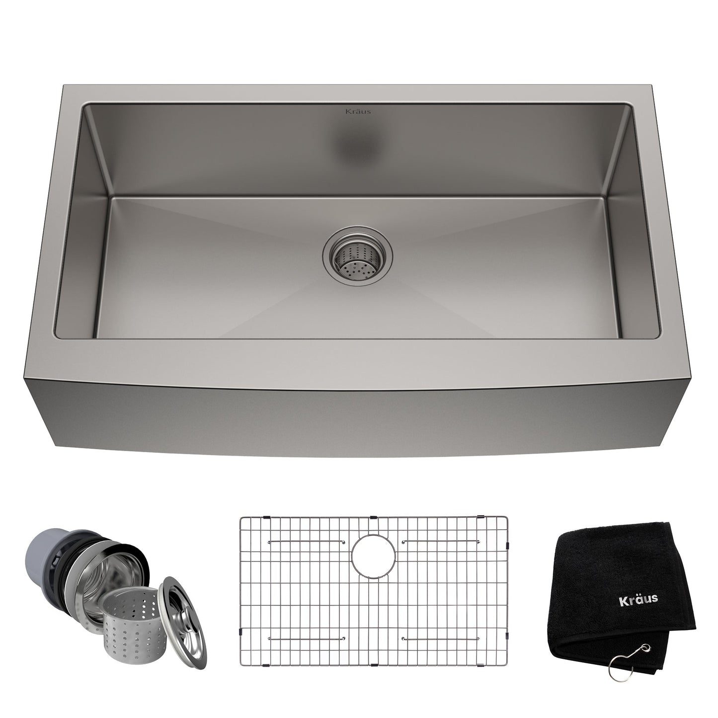KRAUS Standart PRO 36" 16 Gauge Single Bowl Stainless Steel Farmhouse Kitchen Sink - KHF200-36