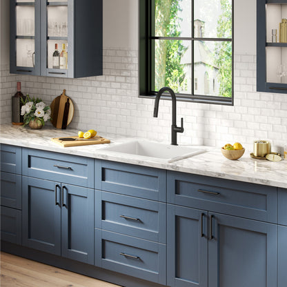 KRAUS Turino 24" Drop-In or Undermount Fireclay Kitchen Sink with Thick Mounting Deck in Gloss White - KFD1-24GWH