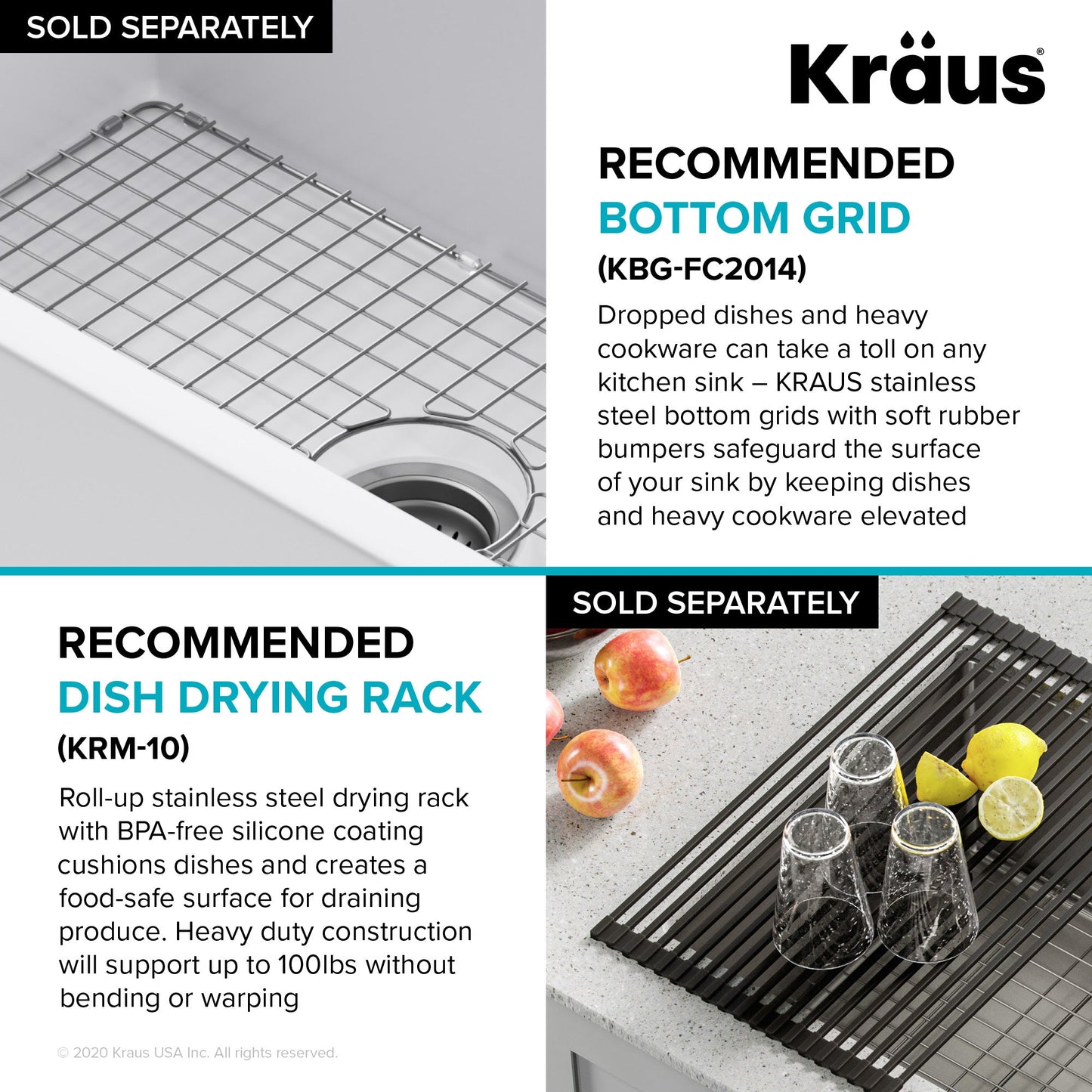 KRAUS Turino 24" Drop-In or Undermount Fireclay Kitchen Sink with Thick Mounting Deck in Gloss White - KFD1-24GWH