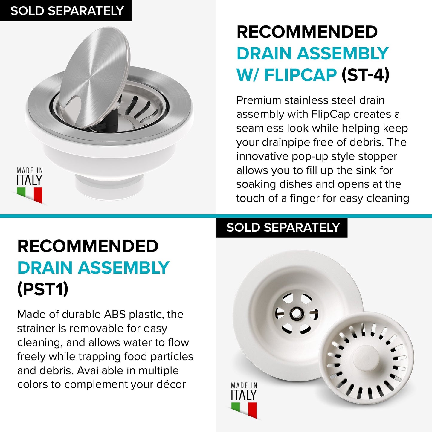 KRAUS Turino 24" Drop-In or Undermount Fireclay Kitchen Sink with Thick Mounting Deck in Gloss White - KFD1-24GWH