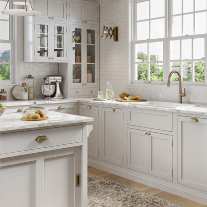 KRAUS Turino 30" Drop-In or Undermount Fireclay Kitchen Sink with Thick Mounting Deck in Gloss White - KFD1-30GWH