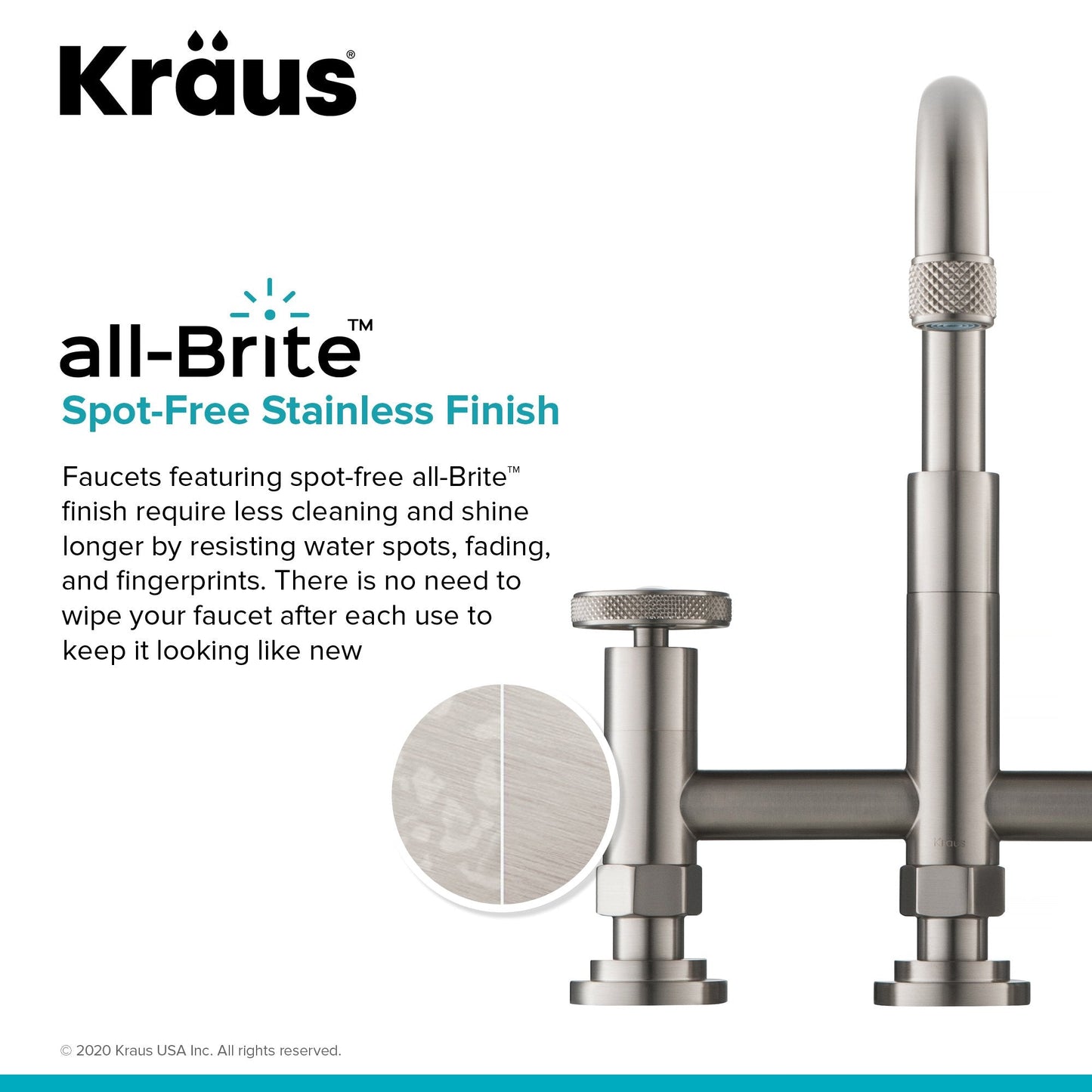 KRAUS Urbix Bridge Kitchen Faucet with Side Sprayer in Spot Free Stainless Steel - KPF-3125SFS