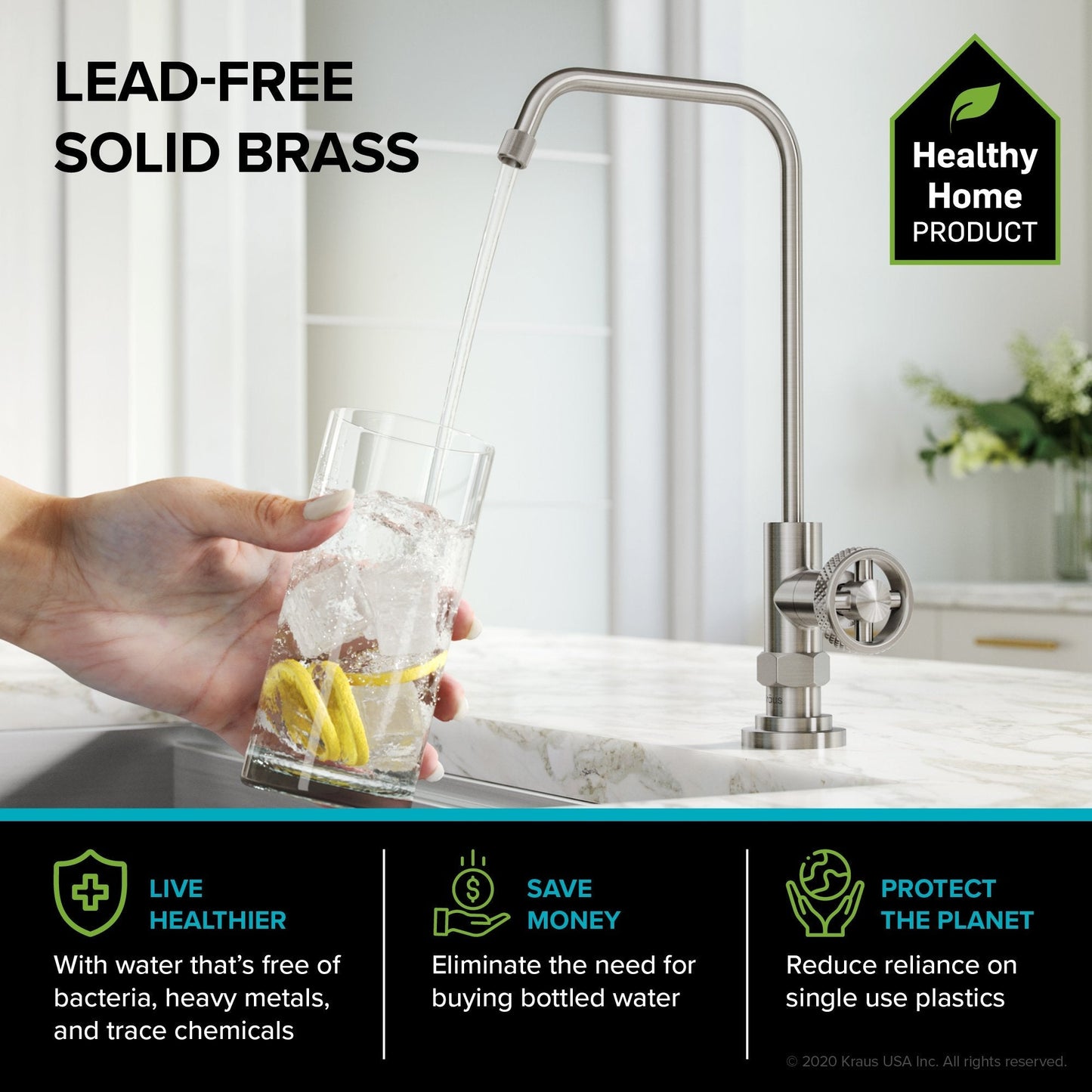 KRAUS Urbix Industrial Bridge Kitchen Faucet & Water Filter Faucet in Spot Free Stainless Steel - KPF-3125-FF-101SFS - 499.95