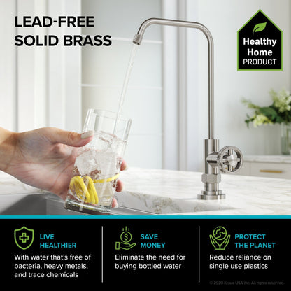 KRAUS Urbix Industrial Bridge Kitchen Faucet & Water Filter Faucet in Spot Free Stainless Steel - KPF-3125-FF-101SFS - 499.95