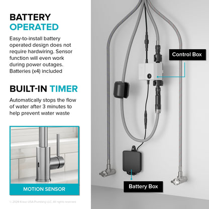 KRAUS Sensor Touchless Single Handle Pull Down Kitchen Faucet in Spot-Free Brushed Brass - KSF-1616BB