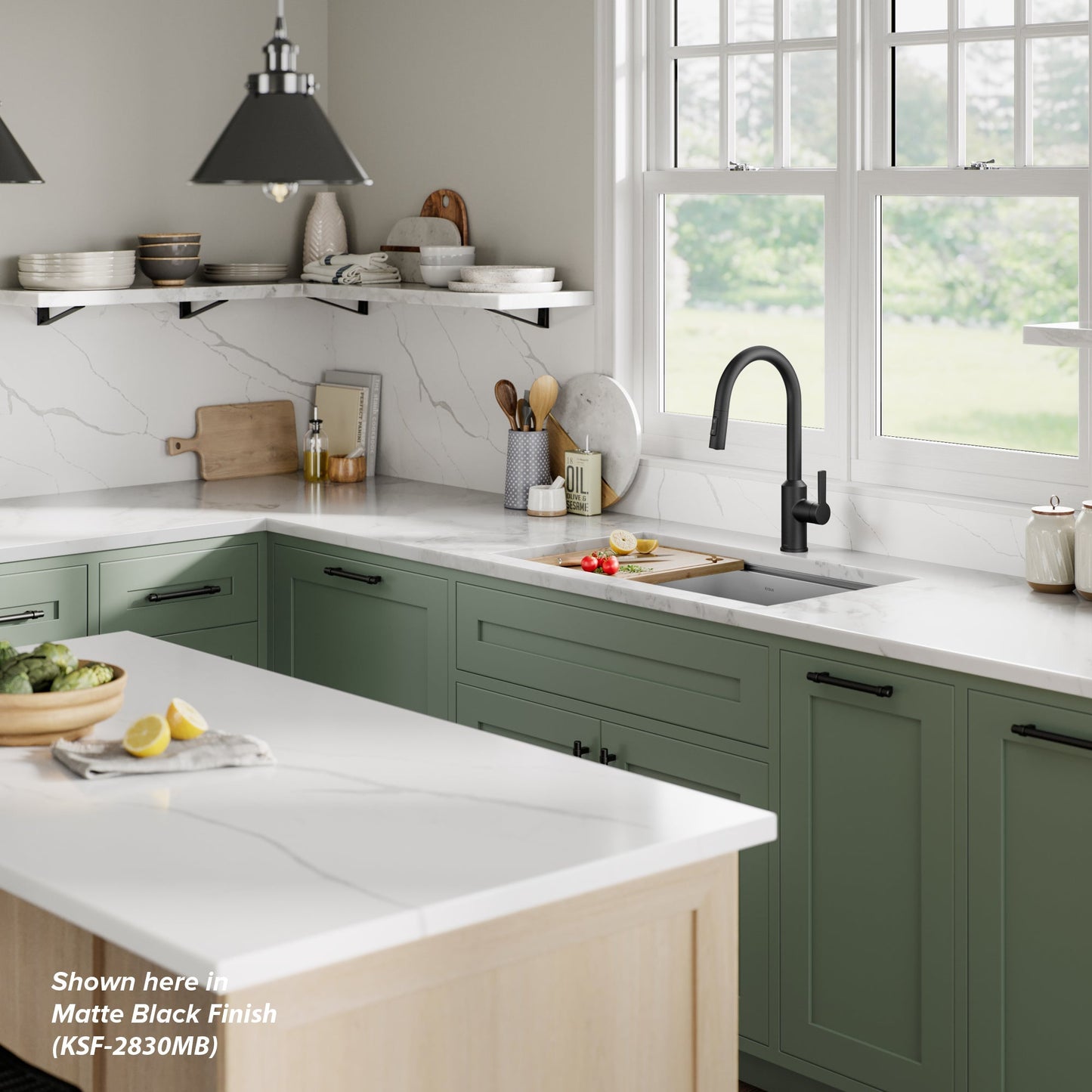 KRAUS Oletto Touchless Pull-Down Kitchen Faucet in Brushed Brass - KSF-2830BB