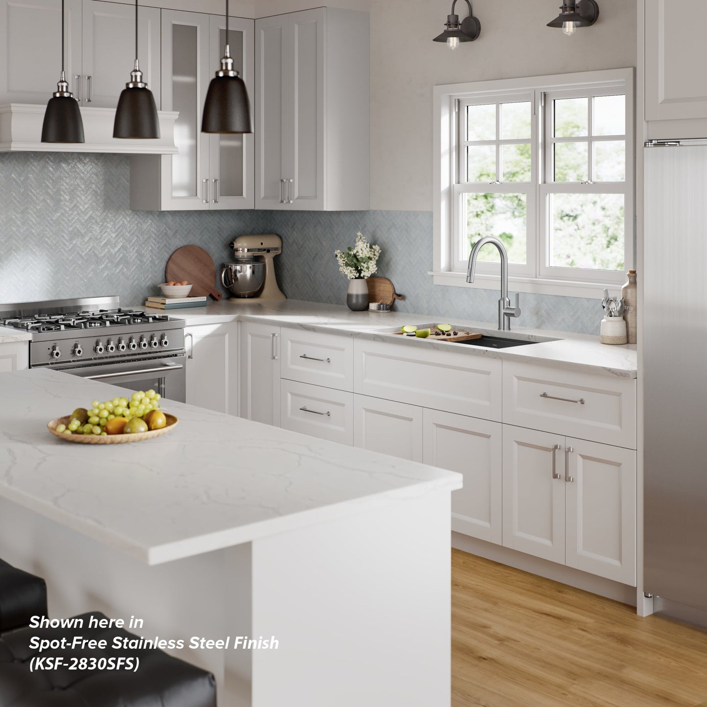 KRAUS Oletto Touchless Pull-Down Kitchen Faucet in Spot-Free Antique Champagne Bronze - KSF-2830SFACB