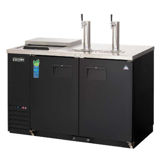 Everest Commercial 57" Back Bar & Direct Draw Keg Refrigerator Cooler Beer Dispenser Cooler Beer Dispenser 17 cu. ft. - EBD2-BBG-24