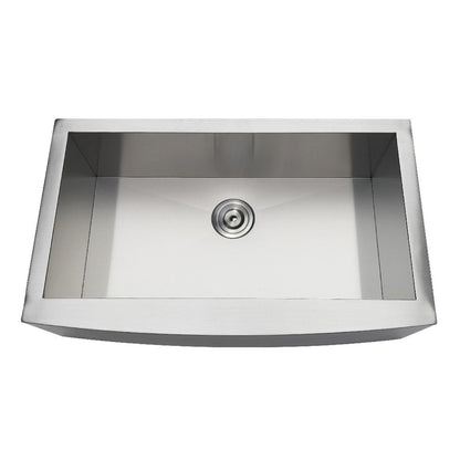 Kingston Brass 33 in. Drop-In Stainless Steel Apron-Front Single Bowl Farmhouse Kitchen Sink, Brushed - GKTSF33209