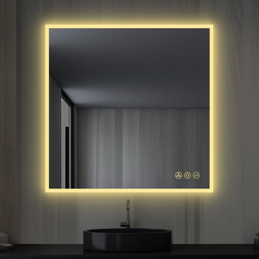 Blossom Beta 36″x36″ LED Mirror with Frosted Sides - LED M2 3636 - Backyard Provider