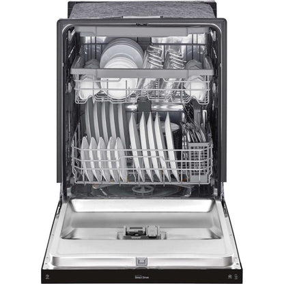 LG 24 in. Front Control Dishwasher with QuadWash and 3rd Rack in Smooth Black (LDFN4542B)
