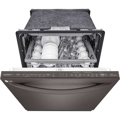 LG 24 in. Top Control Wi-Fi Enabled Dishwasher with TrueSteam and 3rd Rack in Black Stainless Steel (LDTS5552D)