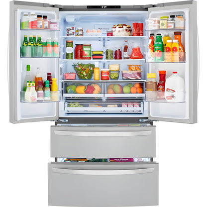 LG 36 in. 4-Door French Door Refrigerator in Stainless Steel 23 Cu. Ft. (LMWC23626S)