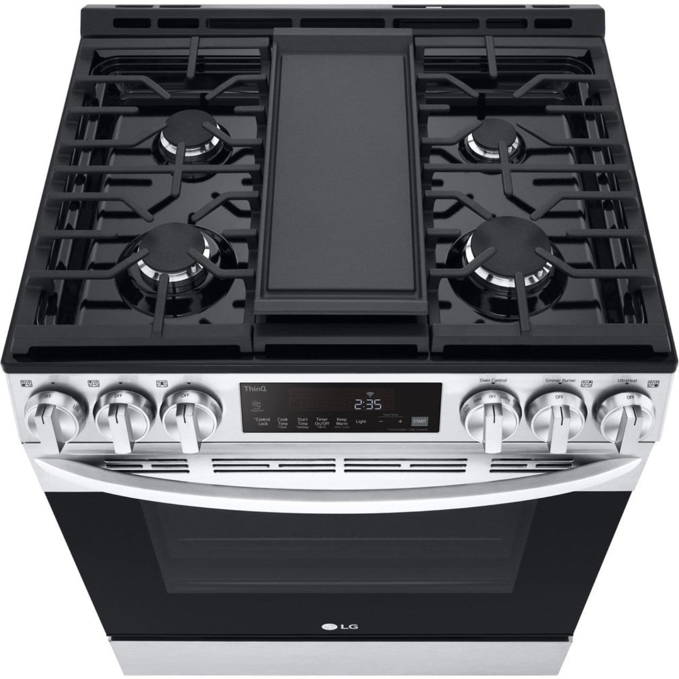 LG 30 in. 5.8-Cu Ft. Smart Wi-Fi Enabled Fan Convection Gas Slide-in Range with Air Fry and EasyClean (LSGL5833F)