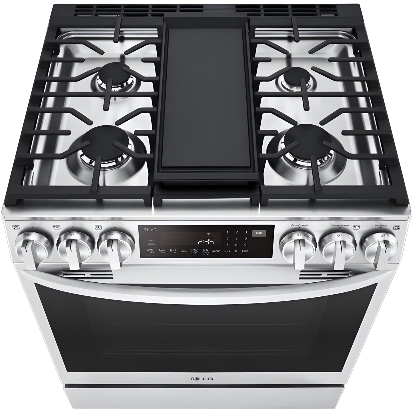 LG 30 in. 6.3-Cu. Ft. Smart Wi-Fi Enabled ProBake Convection InstaView Gas Slide-in Range with Air Fry, Stainless Steel (LSGL6335F)