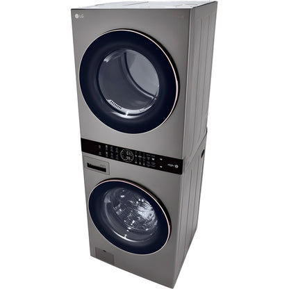 LG WashTower Single Front Load Unit with Center Control, 4.5-Cu. Ft. Washer and 7.4-Cu. Ft. Electric Dryer in Graphite (WKE100HVA)