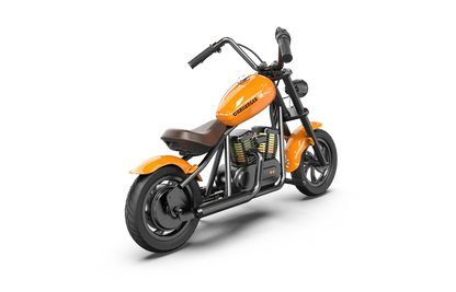 Hyper Gogo Challenger 12 Plus Electric Kids Motorcycle Bluetooth Speaker 21.9V 160W 10 MPH 7.5 Miles - EL-MB07P-ORANGE