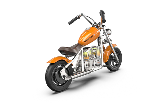 Hyper Gogo Challenger 12 Plus Electric Kids Motorcycle App Control and Bluetooth Speaker 21.9V 160W 10 MPH 7.5 Miles - EL-MB07C-ORANGE