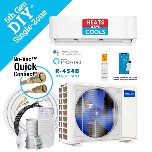 MRCOOL DIY 5th Gen E Star 18,000 BTU Single Zone Mini Split Complete System with 25 Ft. Line Set, 230V  - DIY-18-HP-WM-230D25-O