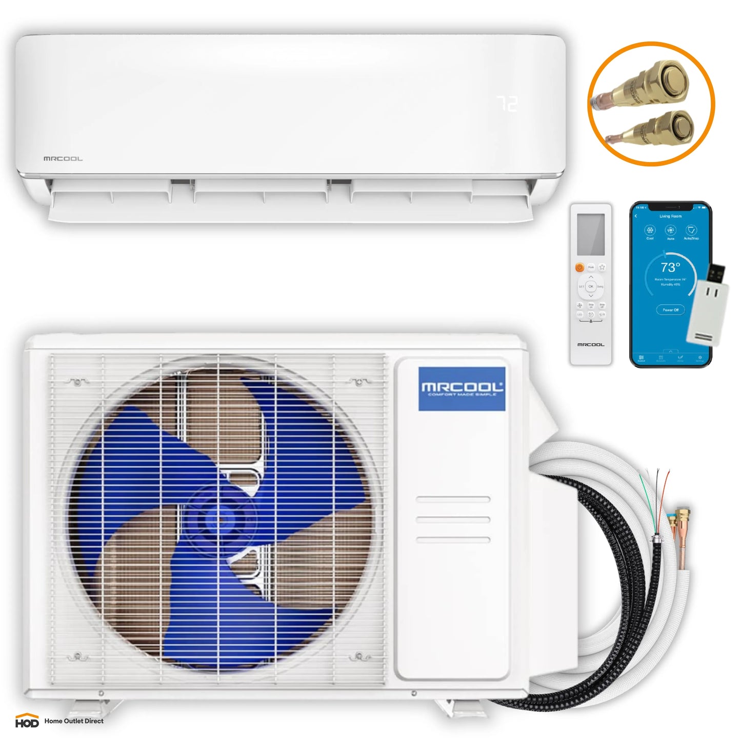 MRCOOL DIY 5th Gen E Star 9,000 BTU Single Zone Mini Split Complete System with 25 Ft. Line Set, 115V  - DIY-09-HP-WM-115D25-O