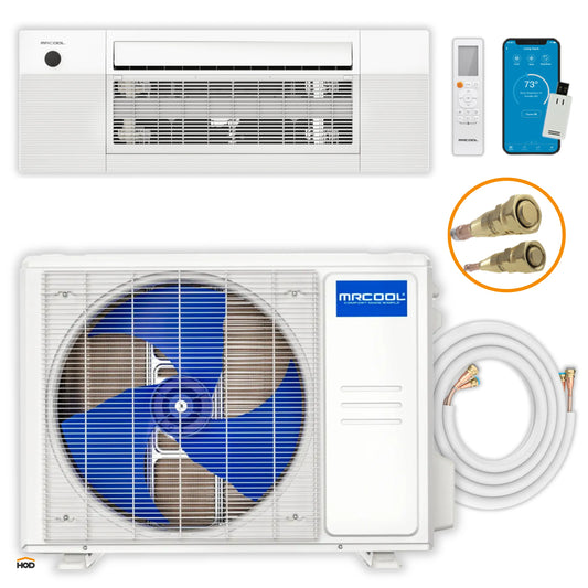 MRCOOL DIY® 5th Gen E Star 18,000 BTU Single Zone Mini Split Complete System with Ceiling Cassette Air Handler, 25 Ft. Line Set, 230V  - DIY-18-HP-CM-230D25-O