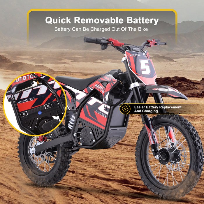 MotoTec Pro 60V/15.6Ah 2000w Lithium Electric Dirt Bike