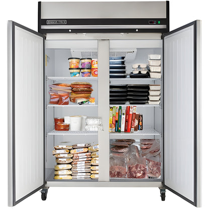 Maxx Cold Double Door Reach-In Freezer, Top Mount, 49 cu. ft., in Stainless Steel - MXCF-49FDHC