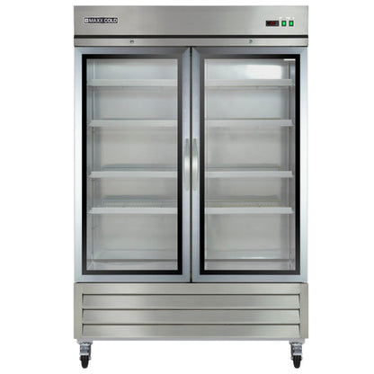 Maxx Cold - Double Glass Door Reach-In Refrigerator, Bottom Mount, 49 cu. ft., in Stainless Steel - MXCR-49GDHC