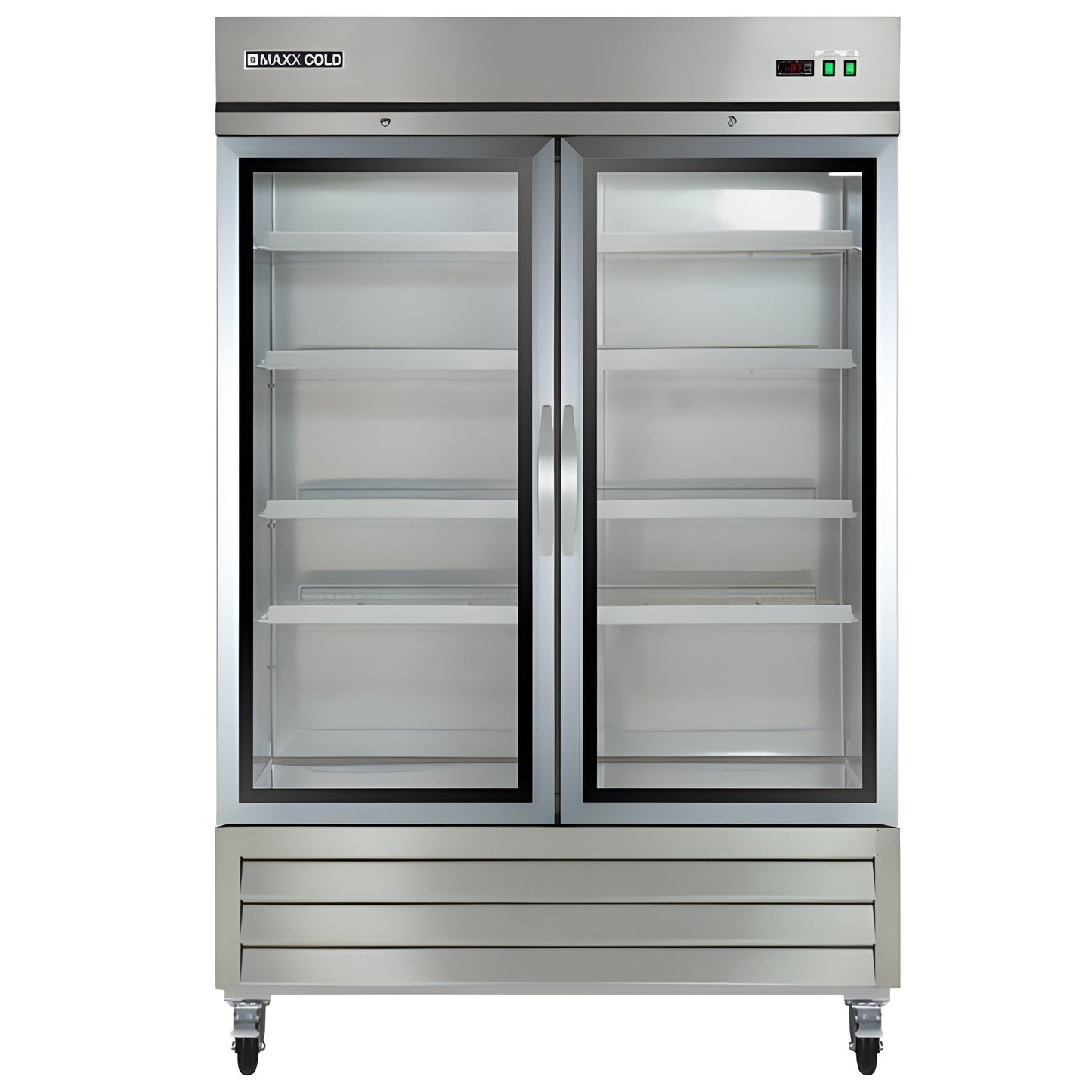Maxx Cold Double Glass Door Reach-In Refrigerator, Bottom Mount, 49 cu. ft., in Stainless Steel - MXCR-49GDHC
