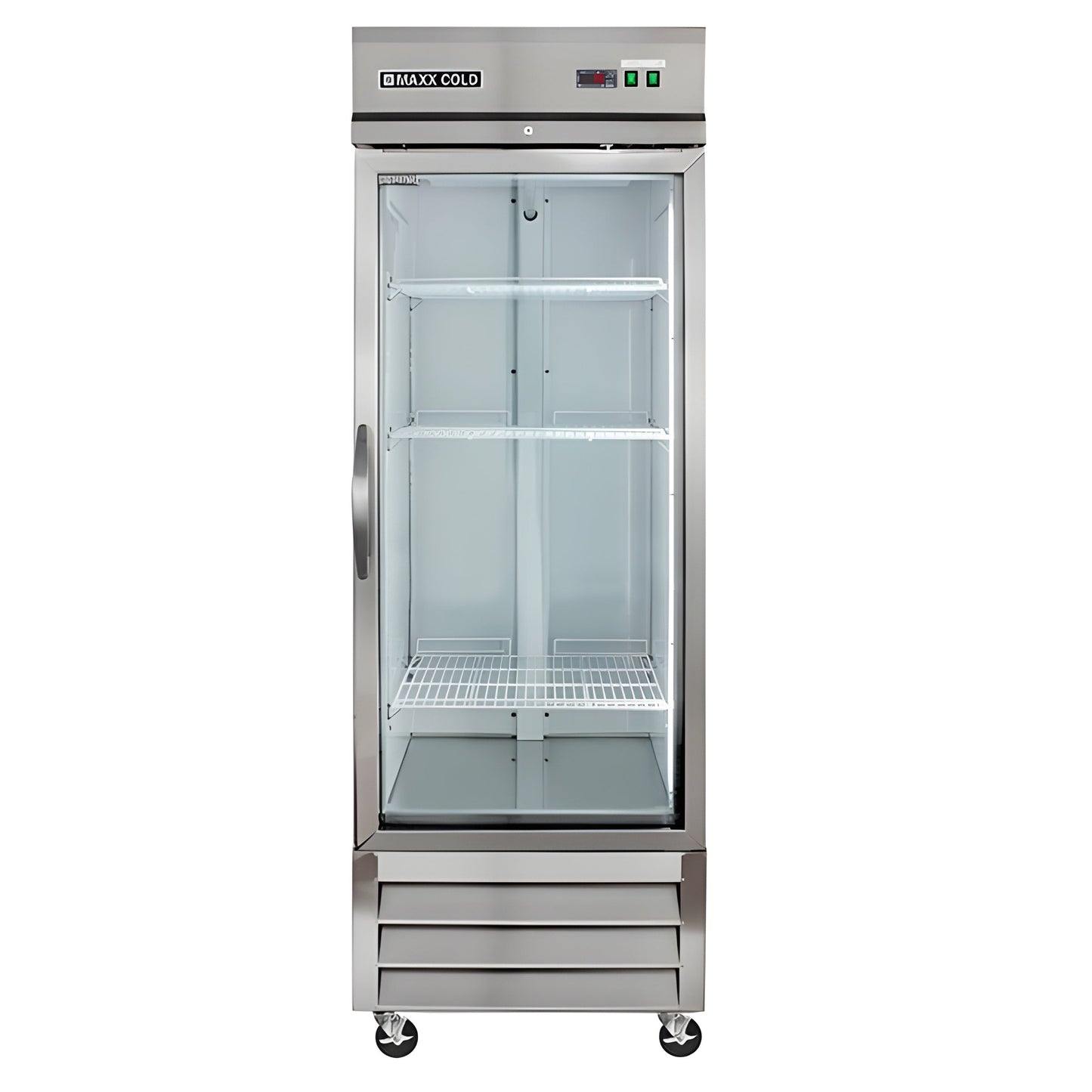 Maxx Cold Single Glass Door Reach-In Refrigerator, 23 cu. ft. Storage Capacity, in Stainless Steel - MXCR-23GDHC