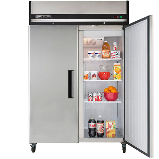 Maxx Cold  Double Door Reach-In Refrigerator, Top Mount, 49 cu. ft., Energy Star, in Stainless Steel - MXCR-49FDHC