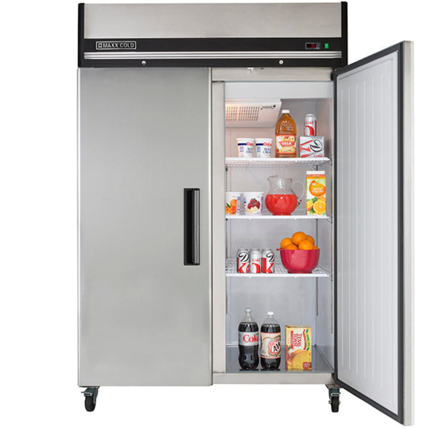 Maxx Cold  Double Door Reach-In Refrigerator, Top Mount, 49 cu. ft., Energy Star, in Stainless Steel - MXCR-49FDHC