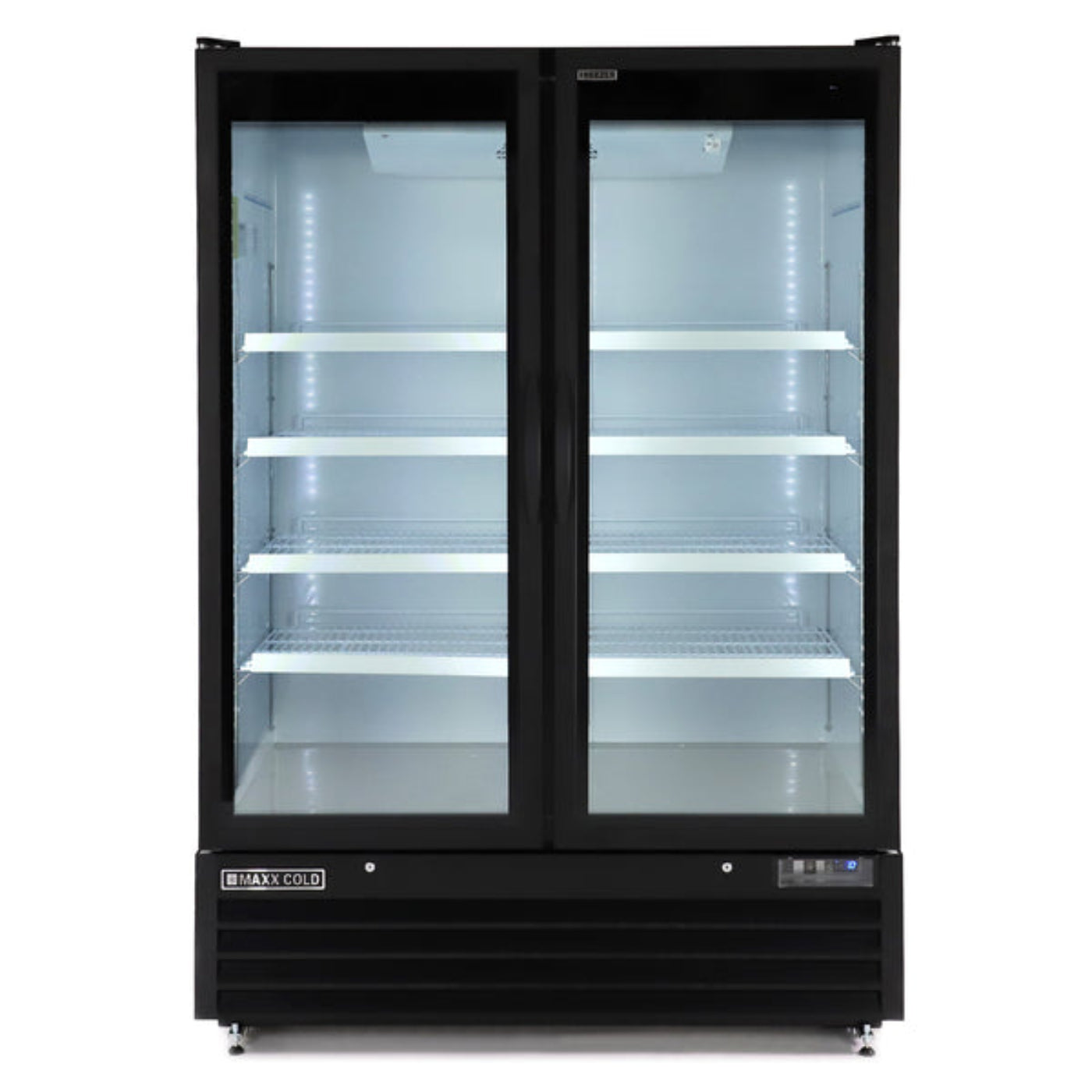 Maxx Cold Double Glass Door Merchandiser Freezer, Large Storage Capacity, 50 cu. ft., in Black - MXGDM-50FBHC