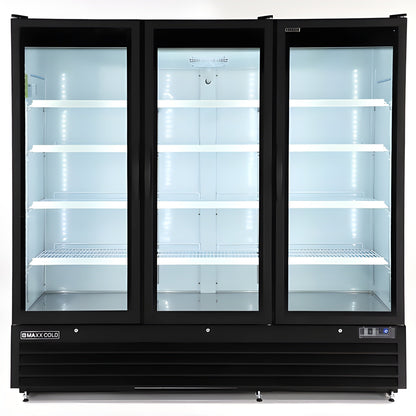Maxx Cold Triple Glass Door Merchandiser Freezer, Large Storage Capacity, 73 cu. ft., in Black -  MXGDM-73FBHC