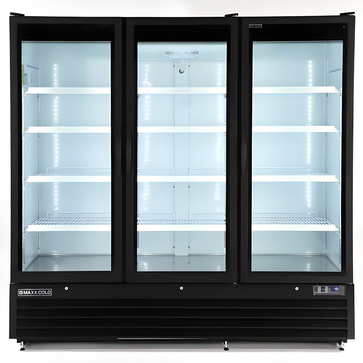 Maxx Cold Triple Glass Door Merchandiser Refrigerator, Large Storage Capacity, 73 cu. ft., in Black - MXGDM-73RBHC