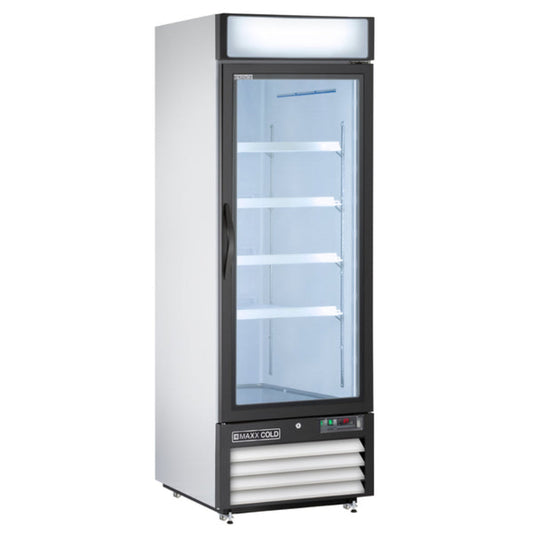 Maxx Cold Single Glass Door Merchandiser Refrigerator, 23 cu. ft., Energy Star, in White - MXM1-23RHC