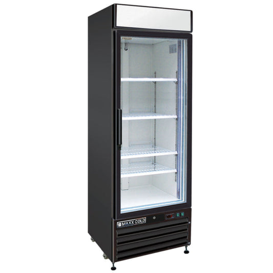 Maxx Cold Single Glass Door Merchandiser Freezer, 23 cu. ft. Storage Capacity, in Black - MXM1-23FBHC