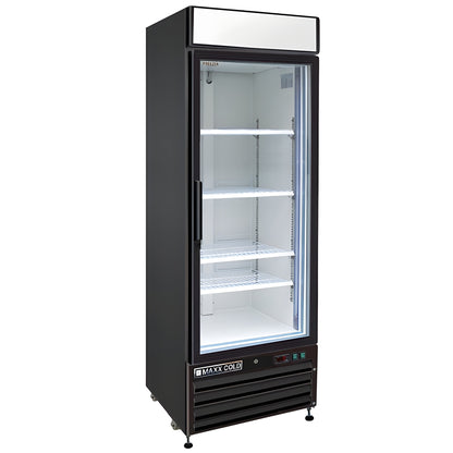 Maxx Cold - Single Glass Door Merchandiser Freezer, 23 cu. ft. Storage Capacity, in Black - MXM1-23FBHC